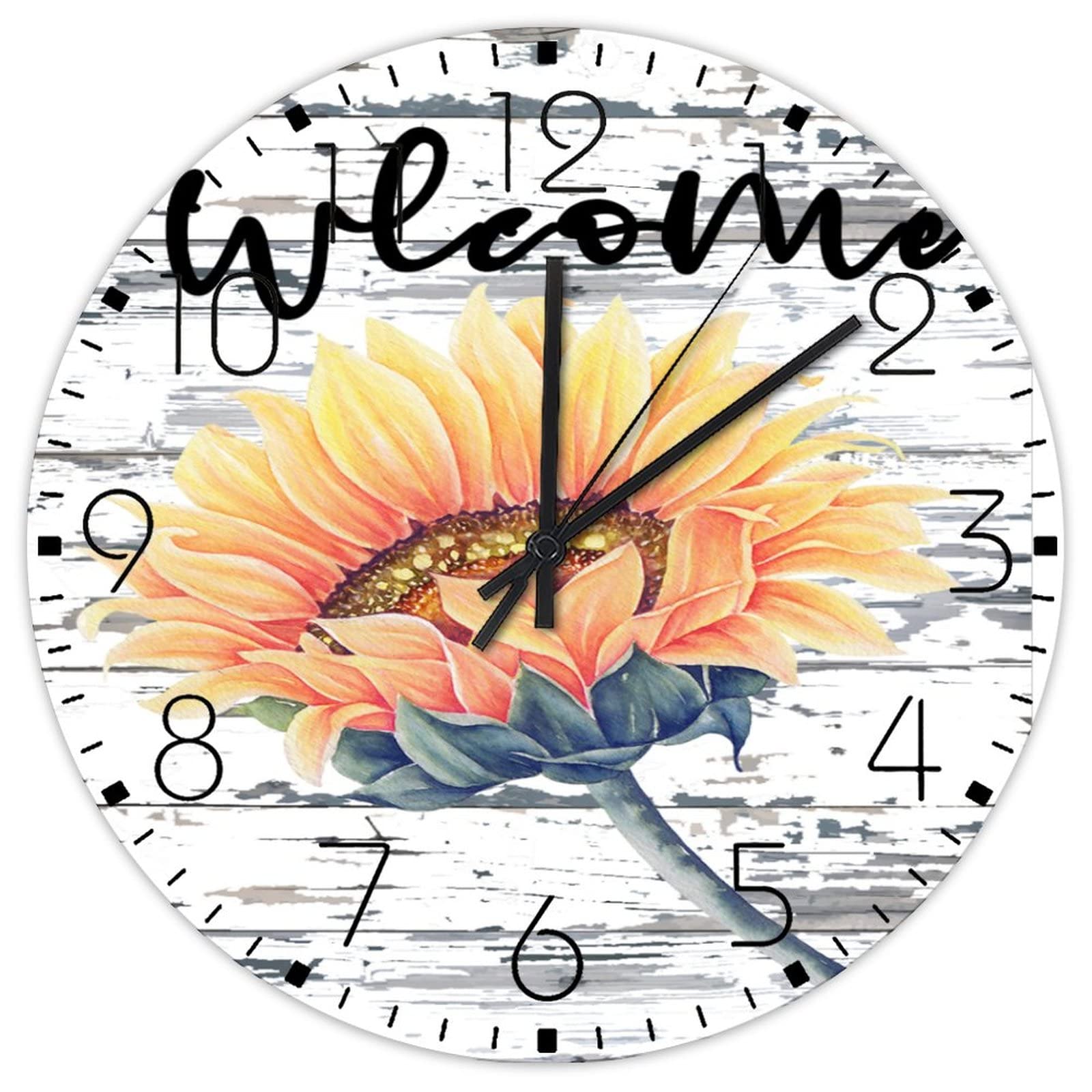 Horloge murale en bois tournesol : un air d'été pour la chambre d'enfant