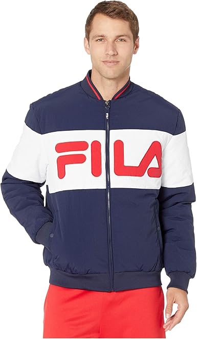 Fila Men's Duccio Bomber Jacket Peacoat/White/Chinese Red S
