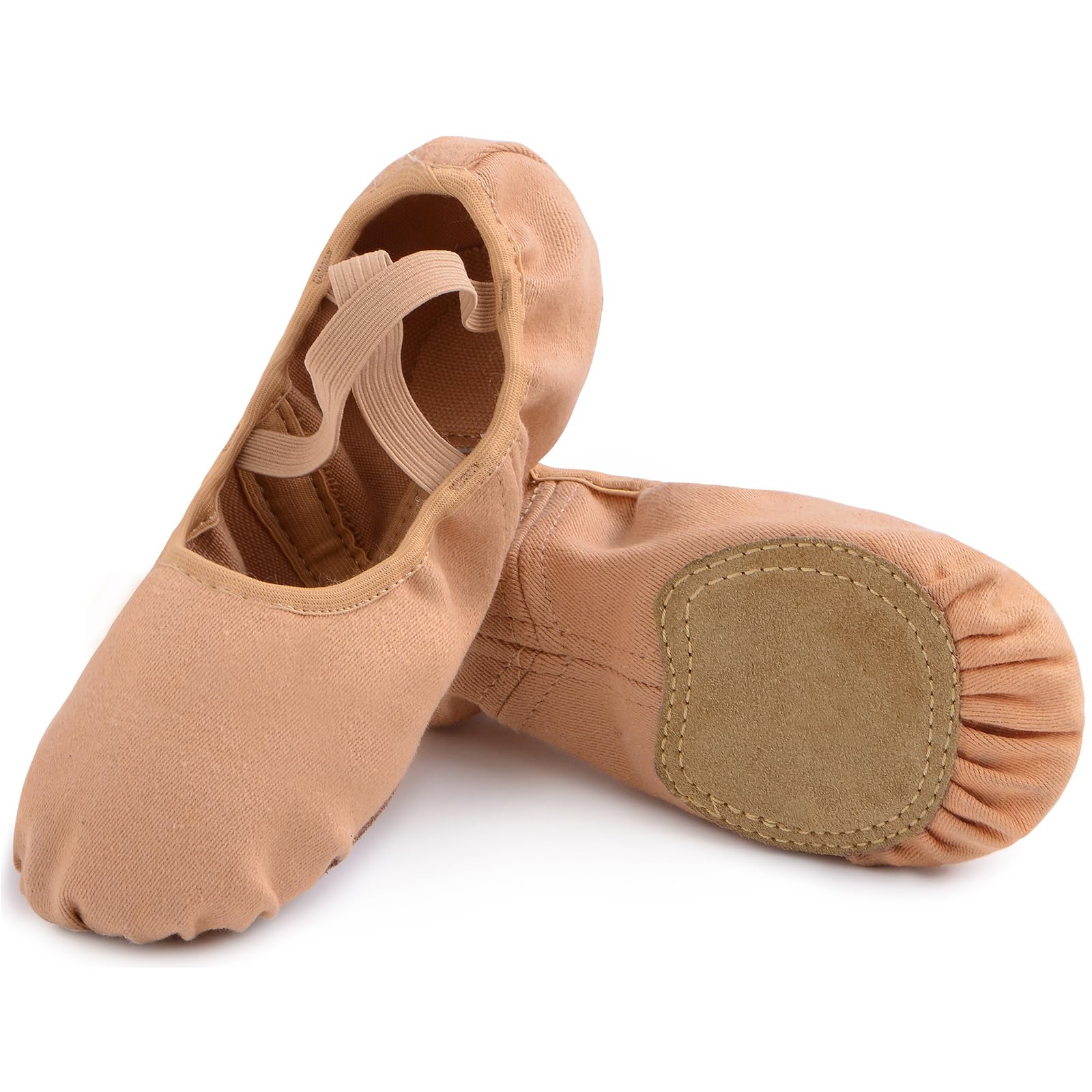Uniuni Elastische Ballettschuhe mit Geteilte Ledersohle für Kinder und Erwachsene