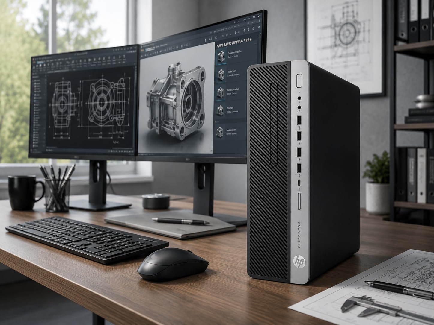 HP EliteDesk 800 G4 SFF Ordinateur de bureau (Intel Core i5-8500T, 8 Go de RAM, SSD 256 Go, Wi-Fi, Bluetooth, clavier QWERTY américain, Windows 11 Pro (reconditionné)