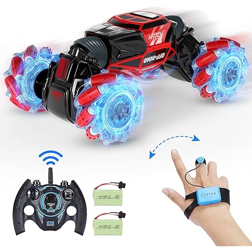 RC Cars, VarMote Off-Road 4WD Remote Control Cars 2.4GHz Fast RC Stunt Car, 1:16 RC Drift Cars 360° Double Sided Flips Crawler with 2 Rechargeable Battery Packs and Lights for Adults Kids Gift