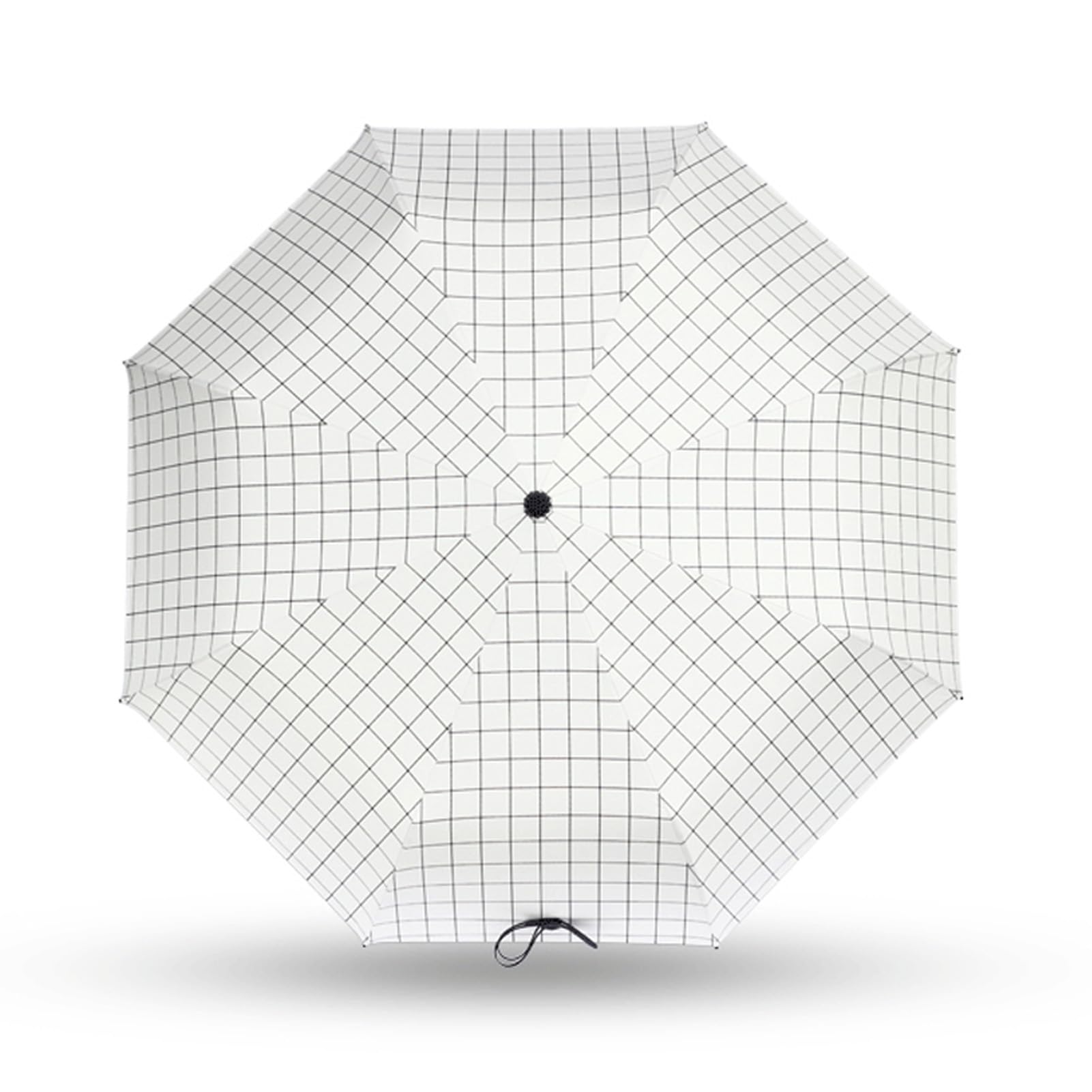 Haofy Compact Resistant Automatic Folding Umbrella, Lightweight Checkered Pattern, with Sun Block, for Outdoor Activities