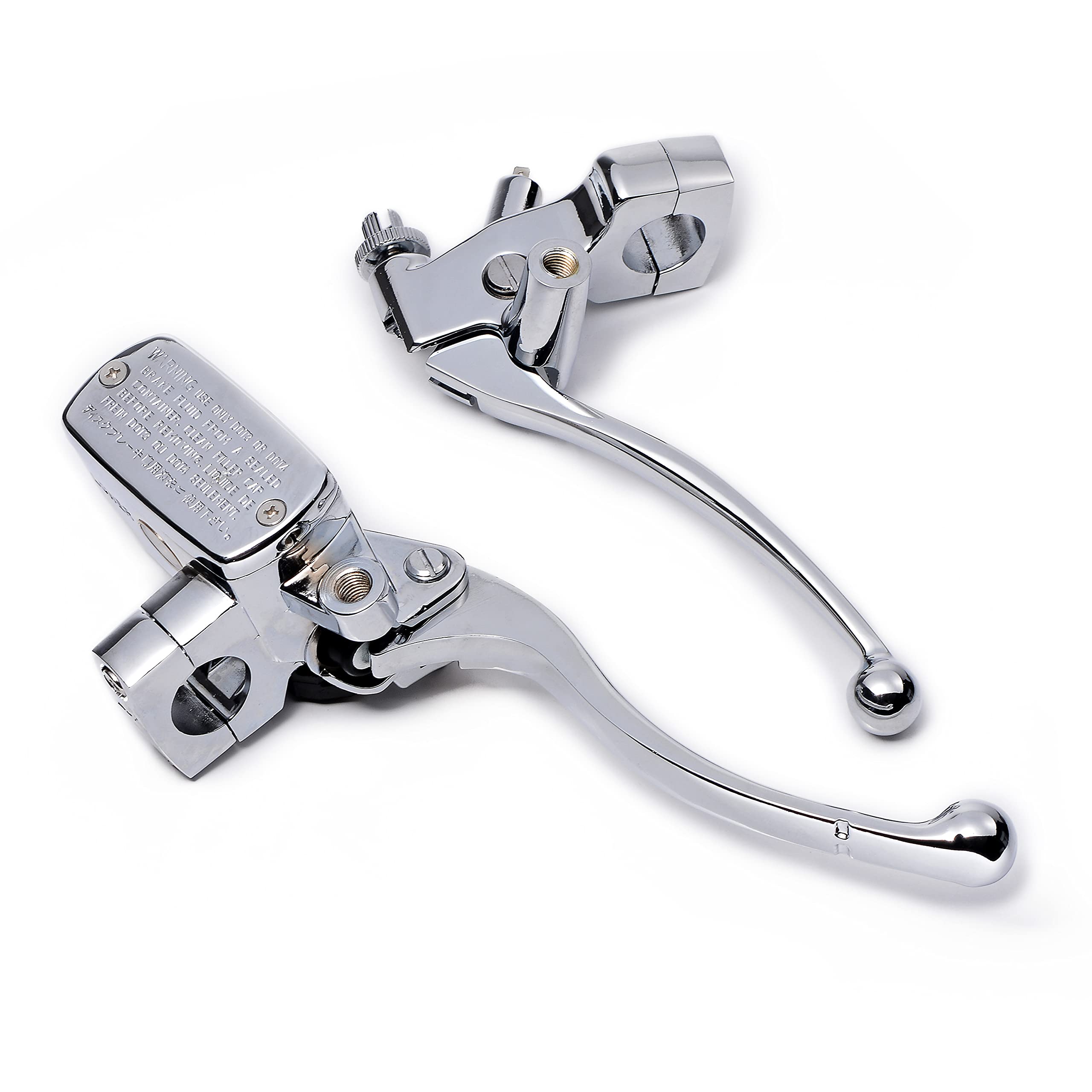 Astra DepotLeft Clutch Lever + Right Hydraulic Brake Master Cylinder Compatible with Harley Honda Suzuki Yamaha 1" Handlebar Motorcycle