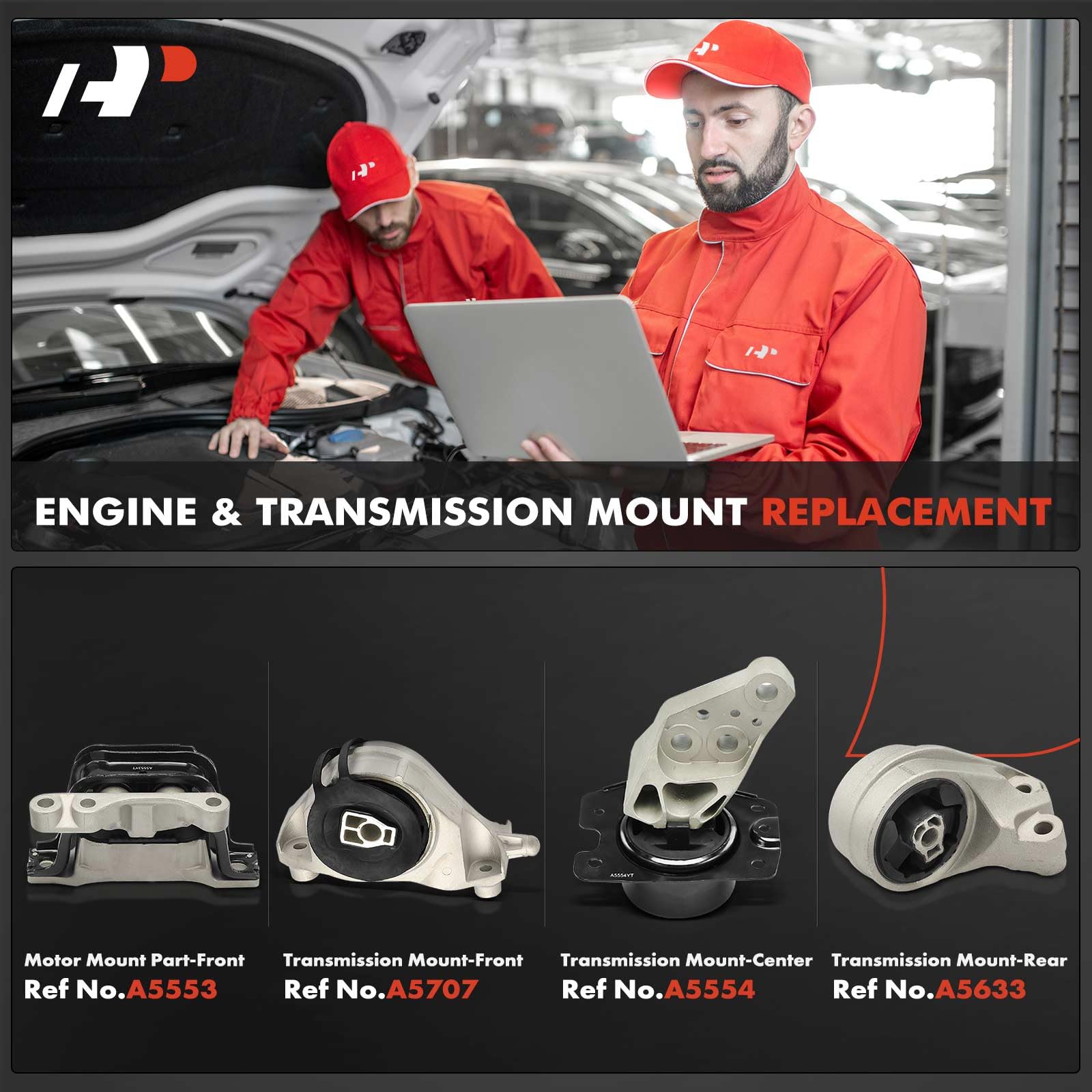 A-Premium 4PCS Engine Motor Mount and Transmission Mount Set Compatible with Chevrolet Equinox 2010-2017 & GMC Terrain 2010-2017, V6 3.0L 3.6L, Automatic Transmission, Replace# 25789173, 25789188