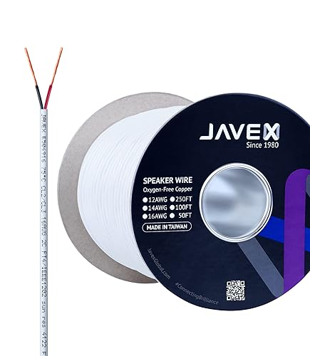 JAVEX Cable de altavoz 162, calibre 16AWG, cable de cobre sin oxígeno CL3CL2 clasificado en paredexterior para sistemas de alta fidelidad, cine en