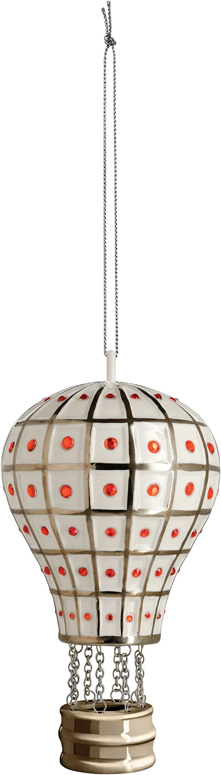 Alessi Mongolfiera Reale Home Ornament, 7.20 x 7.20 x 12.50 cm, White, Gold, Red