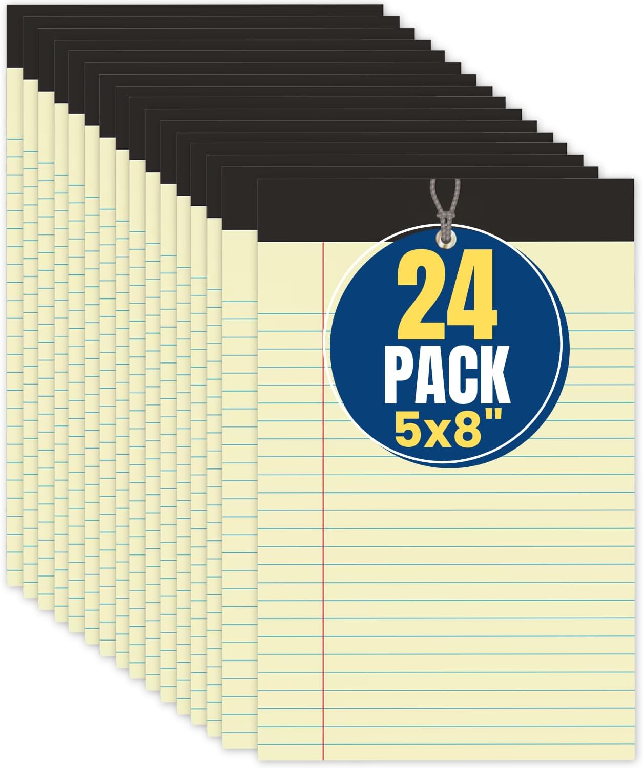 1InTheOffice Yellow Note Pads 8.5x11, Writing Pads, Paper Tablets, Canary Pads, Wide Ruled, 50 Sheets, (12 Pads/Pack)