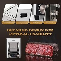 Vista 4 de Newhai Electric Steak Broiler 1700W Indoor Commercial Steak Grill Automatic Steak Broiler for Carnivores Time Temperature Adjustable for Beef