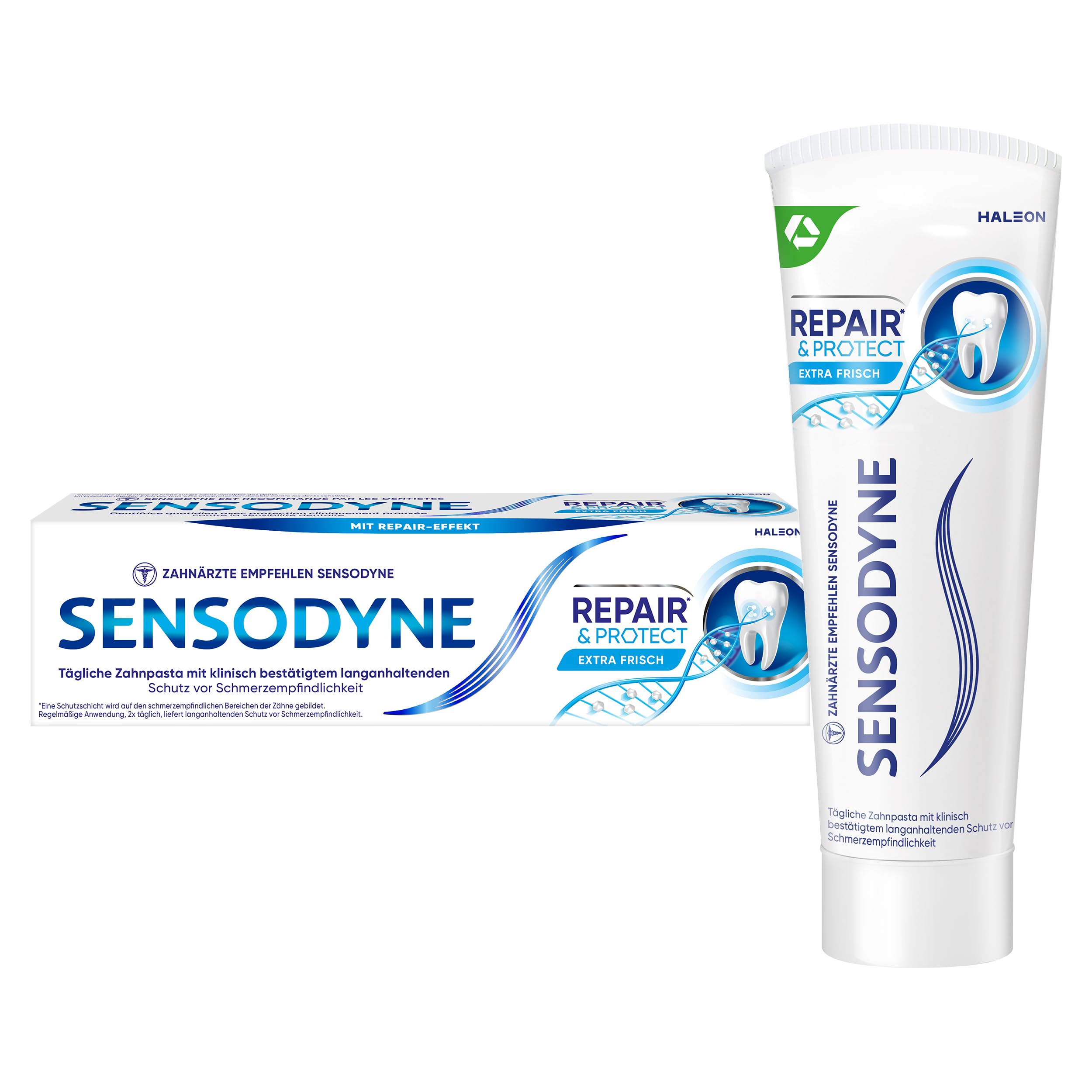 Sensodyne Pasta do zębów Repair* & Protect, codzienna pasta do zębów z fluorkiem cyny, wszechstronna ochrona wrażliwych zębów, 1 x 75 ml