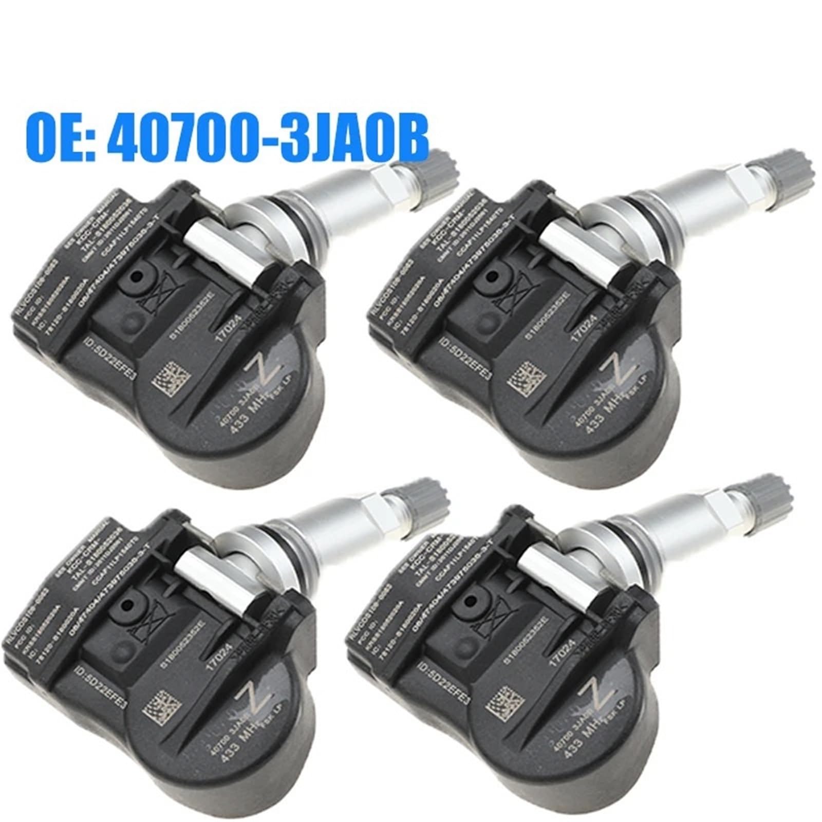 TPMS Con Allarme Sensore TPMS 433MHZ Dispositivo di monitoraggio della pressione dei pneumatici per Infiniti per Nissan Servizio post-vendita(4 pcs)