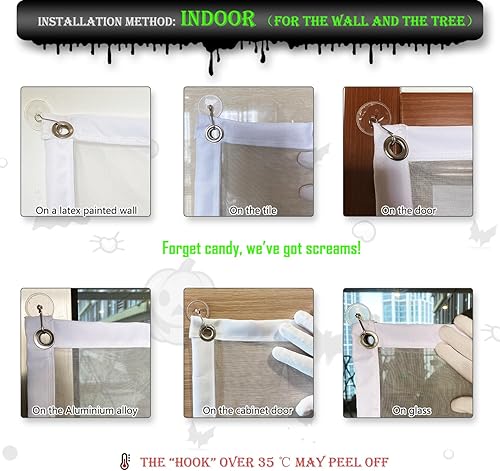 Miniatura 7 de Mischief - Pantalla de proyección trasera holográfica para fiestas al aire libre, barbacoa y divertidos accesorios de broma, malla de poliéster