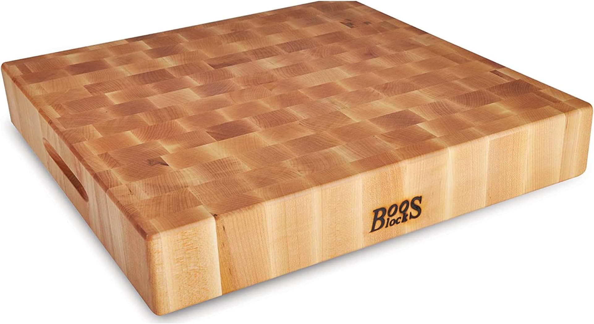 Boos Block Prep Block - End Grain Chopping Block - Extra Thick Wooden Chopping Board - North American Hard Maple Butchers Block Chopping Board - 18 x 18 x 3 Inches