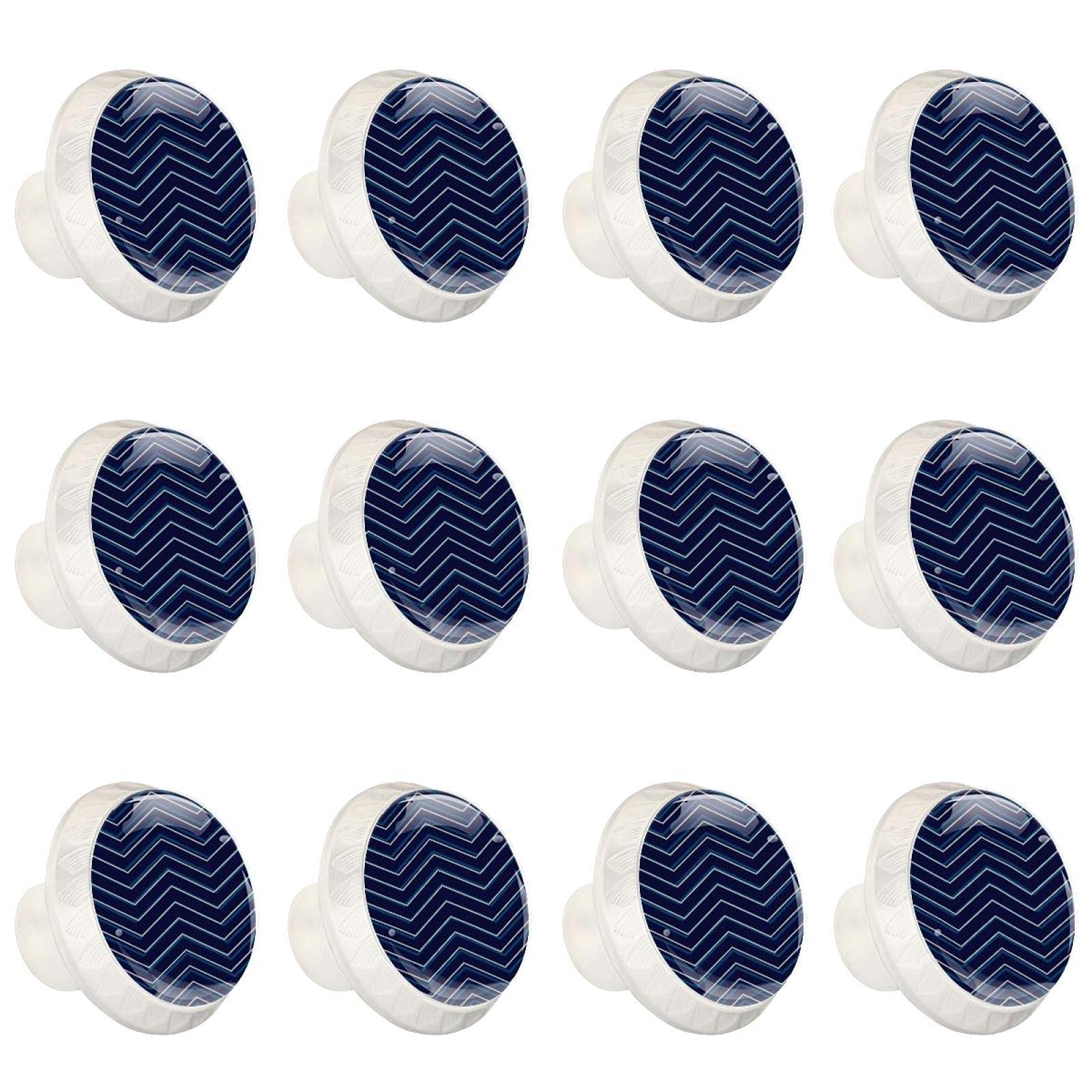 Boutons de tiroirs et placards de cuisine ronds bleus anti usure 12PCS