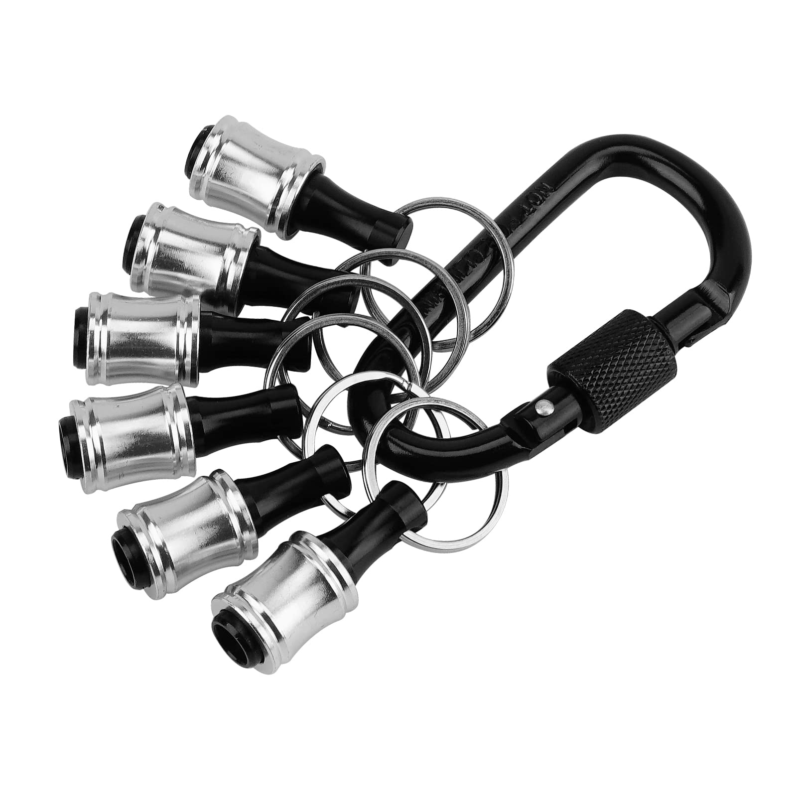 LUEXBOX 1/4 Inch Bit Holder Keychain, Hex Screwdriver Bits Holder Extension Bar, Quick Change Screw Bit Holder for Most Electric, Hand-held Screwdrivers and Drill Bits (silver)