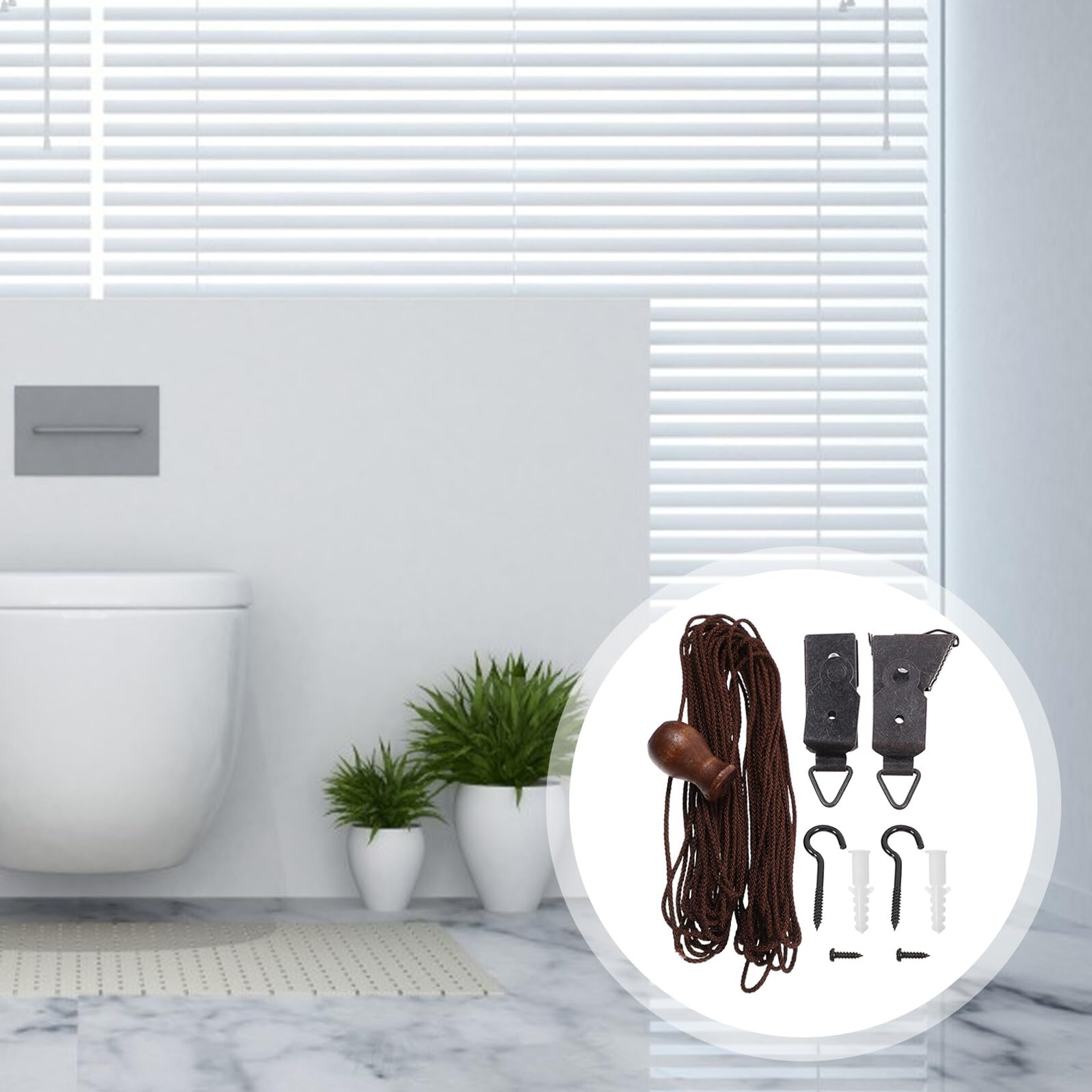 Juego de Accesorios para Persianas Enrollables de Bambú, Cuerda de Repuesto para Cortinas, Herrajes para Persianas Enrollables Hogar, Piezas para Reparación de Cortinas, Fácil