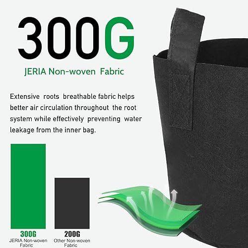 Miniatura 4 de JERIA Paquete de 8 bolsas de cultivo de 7 galón macetas de tela de aireación con asas macetas de cultivo no tejidas gruesas y resistentes con 8