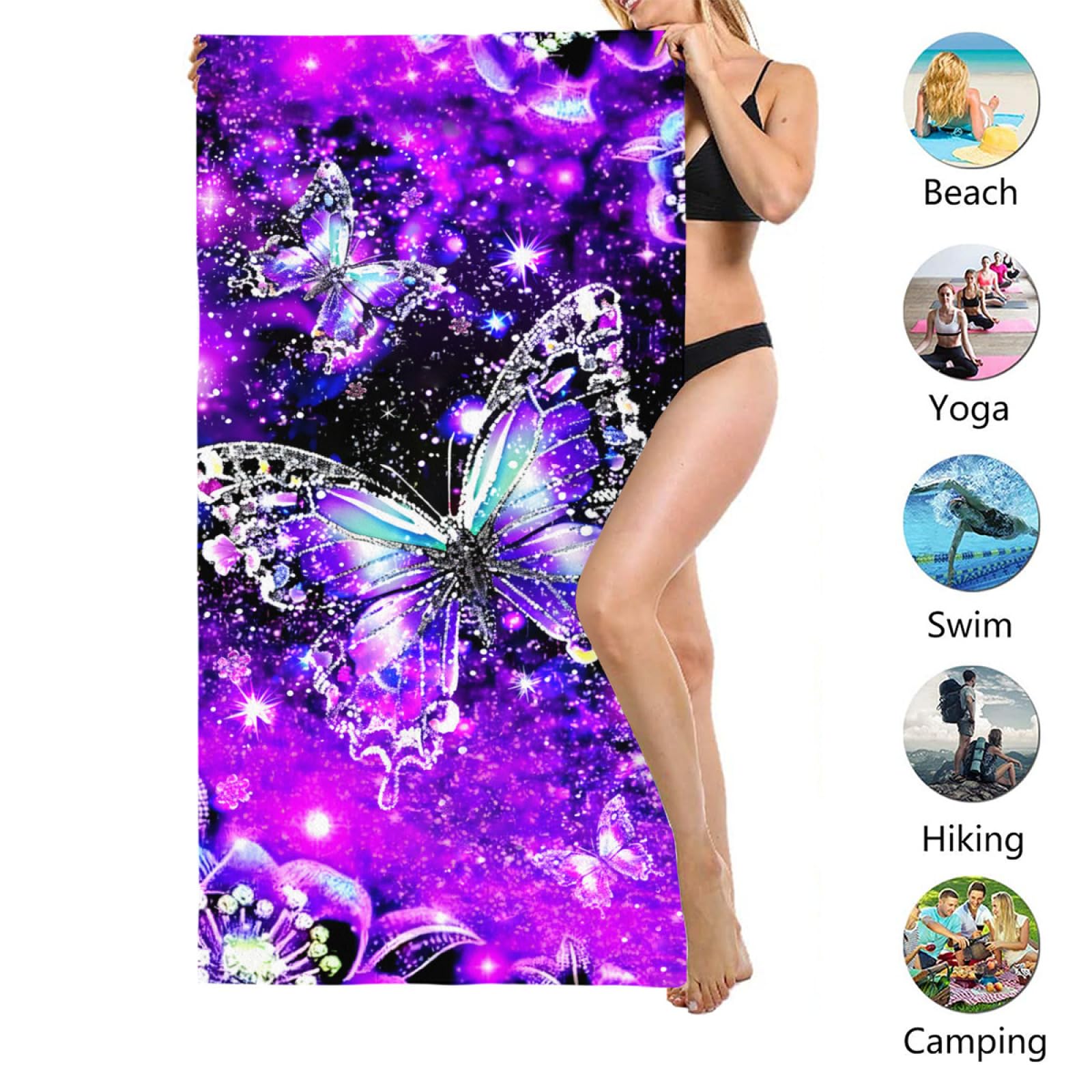 Microfiber Pool Towels For Adults Purple Galaxy Beach Towel - Quick Dry  Microfiber Sand Free Towel For Pool \u0026 Travel Lightweight Towels Quick Dry  Large, image size:1600x1600