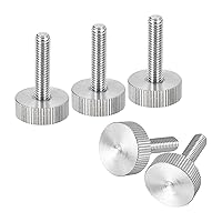 Vista 23 de uxcell M3x6mm Tornillos de pulgar moleteados, 5 piezas de acero inoxidable 304, cabeza plana moleteada, tornillos de pulgar roscados completamente