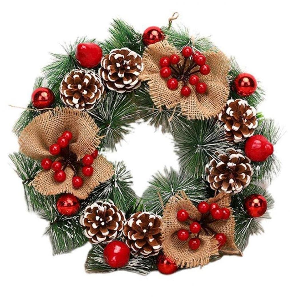 Couronne Noël fait main en rotin naturel pendentif pour porte d'entrée