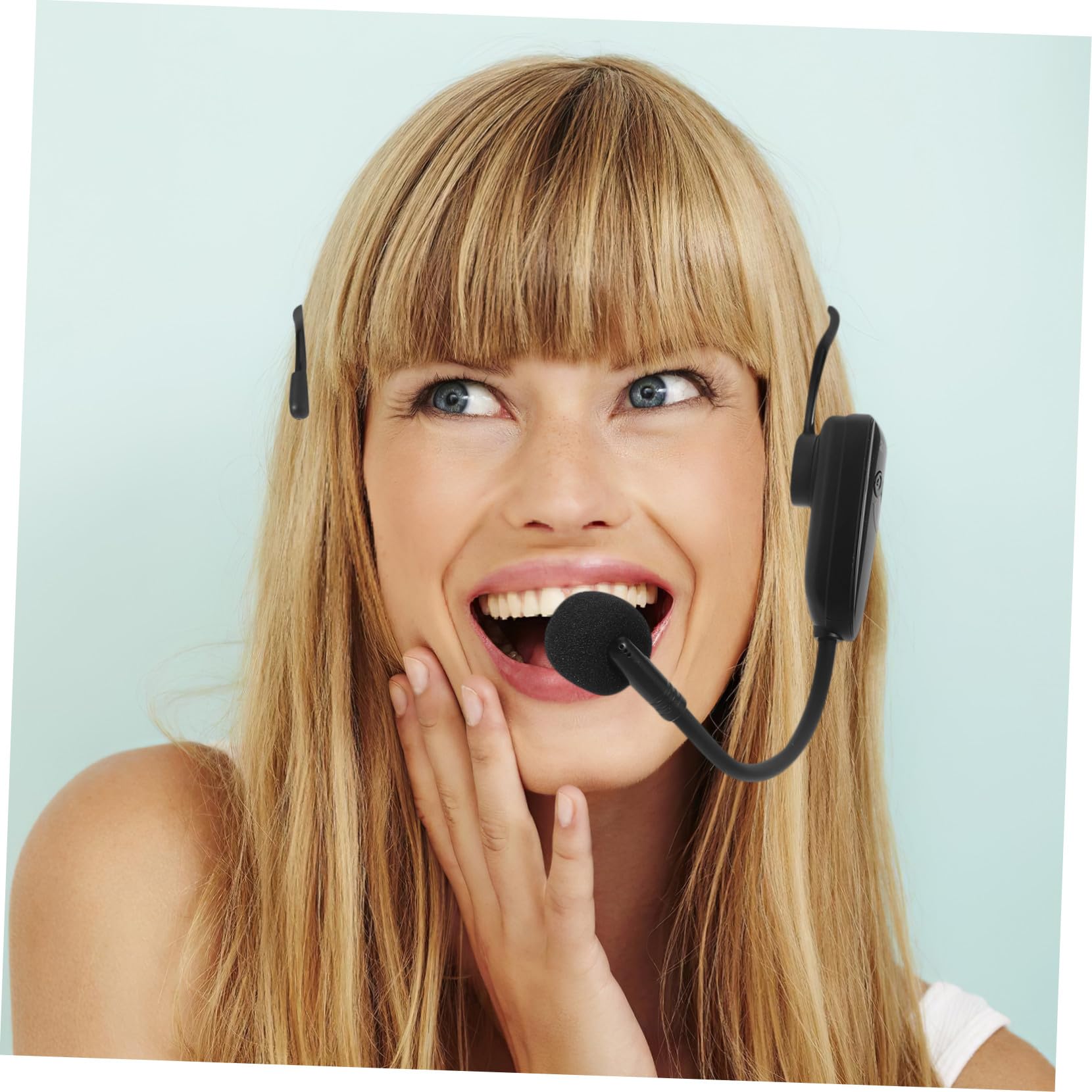 FRCOLOR Micrófono Inalámbrico para Profesores con Auriculares Sistema de Altavoces Apto para Enseñanza Instructores de Fitness Guías Turísticos Color Micrófono de Mano Profesional