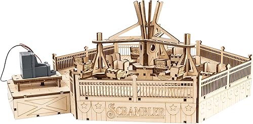 Miniatura 2 de Coasterdynamix 3-D Scrambler Carnival Ride - Kit de rompecabezas de construcción motorizado eléctrico para adultos y niños, rompecabezas de juguete