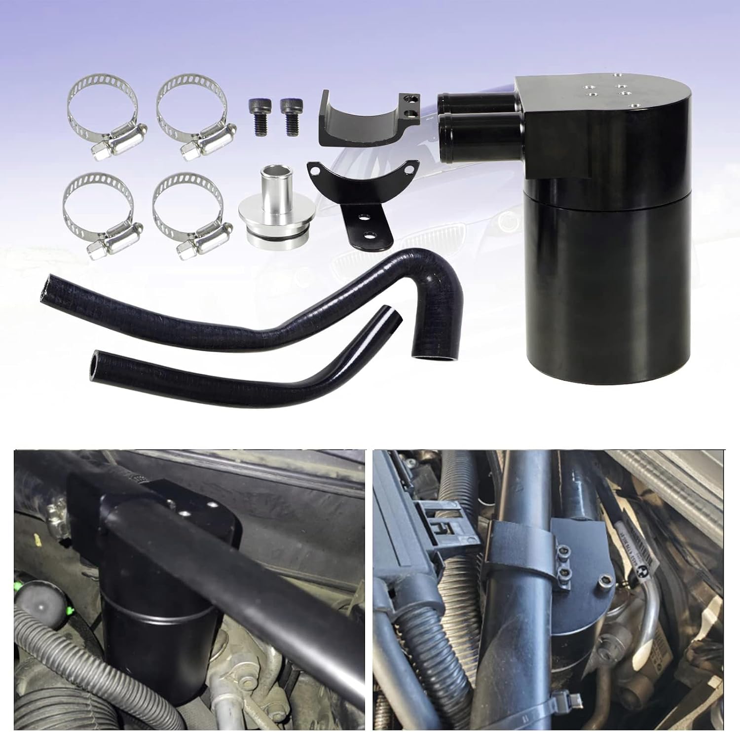 Unifizz Oil Catch Can Tank Kit with Silicone Radiator Hose Compatible With B-M-W N20/N26
