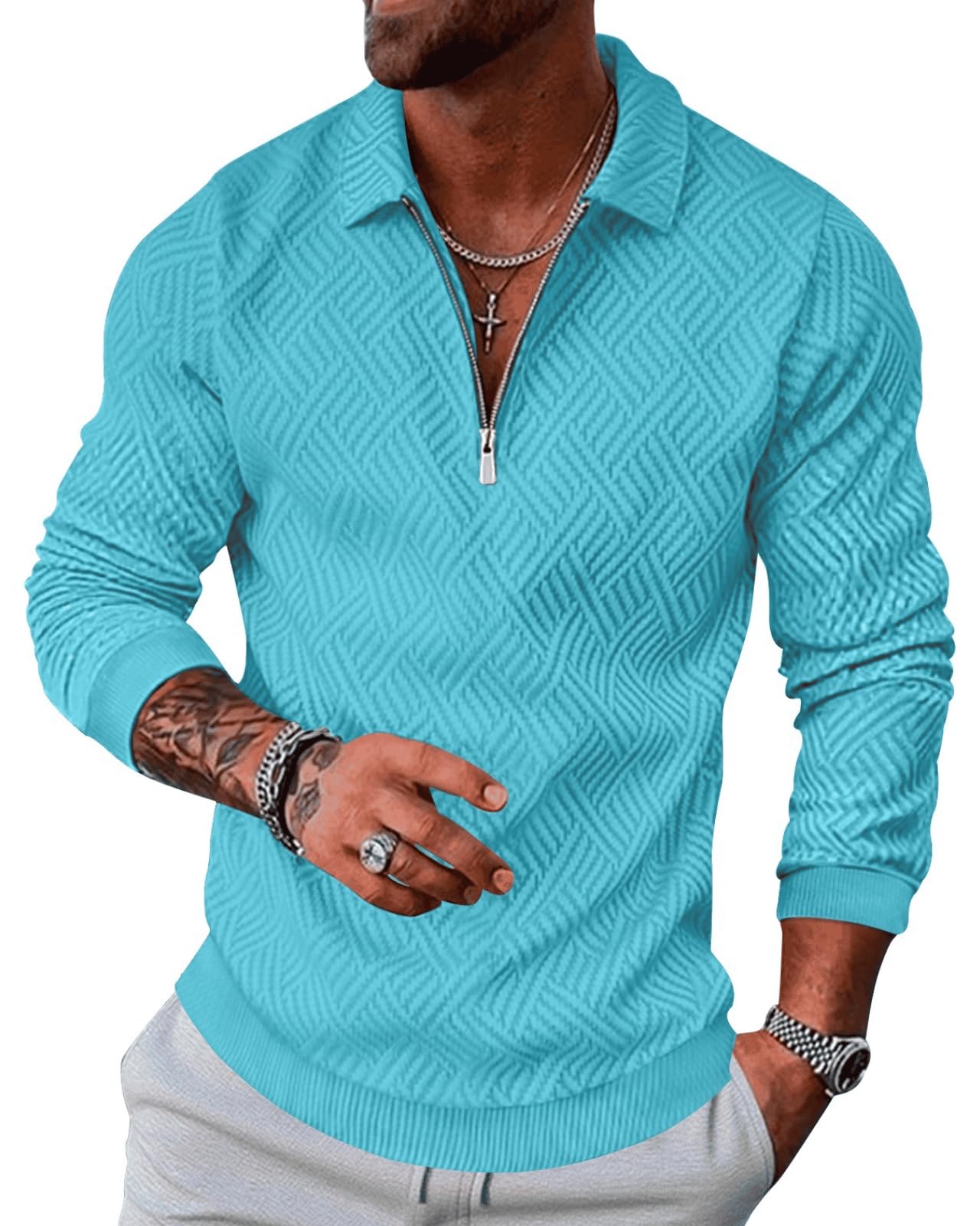 Men's Winter Jumper Turtleneck Zip Long Sleeve Jumper M-3XL Men's Winter Jumper Turtleneck Zip Long Sleeve Jumper M-3XL