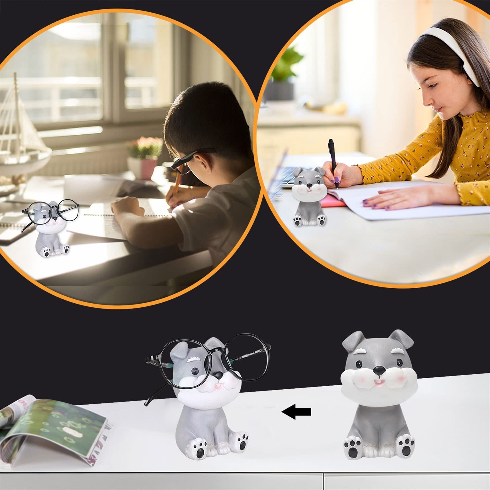 Brillenständer Gläser Halter Nasenstand Nette Tiere Desktop Ornament Armband Hängende Halter Harz Skulptur Lagerregale Sonnenbrillenständer(A)