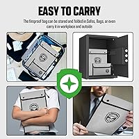 Vista 5 de Bolsa de documentos ignífuga, bolsillo impermeable con cierre de cremallera, bolsa de almacenamiento para objetos de valor, archivo de documentos A4