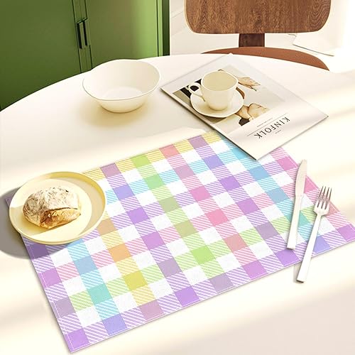 Miniatura 6 de Nepnuser Juego de 4 manteles individuales de lino con diseño de búfalo de Pascua, rústicos, para decoración de mesa de comedor, cocina, hogar,