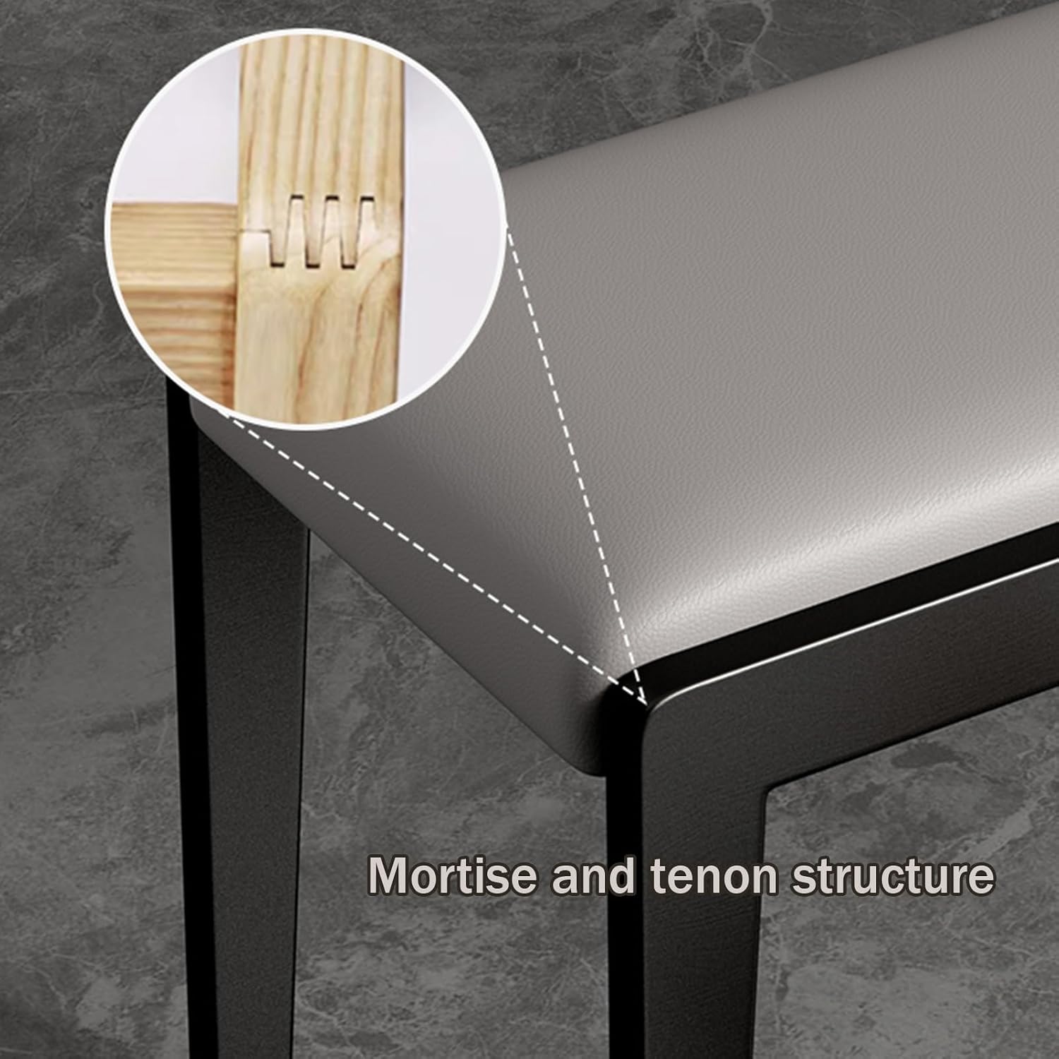 Upholstered Dining Bench, Wood Bench, Narrow Table Benches, Versatile Entryway Bench, Kitchen Table Bench, Sturdy and Stable, Bench end of Bed(120cm/47.2in)