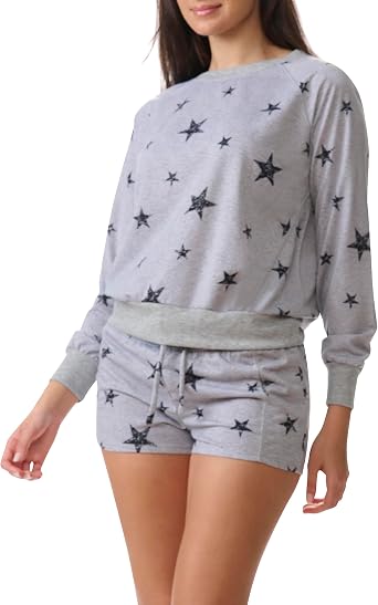 Splendid Womens 2pc Crewneck Shorty Set