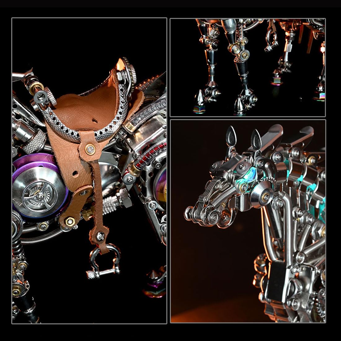 Metalowe puzzle 3D dla dorosłych, steampunk, metalowe, mechaniczne koń, zestaw do budowy z ruchomymi przegubami, mechaniczne puzzle 3D, rzeźba konia, dekoracja i prezenty, 1500 elementów