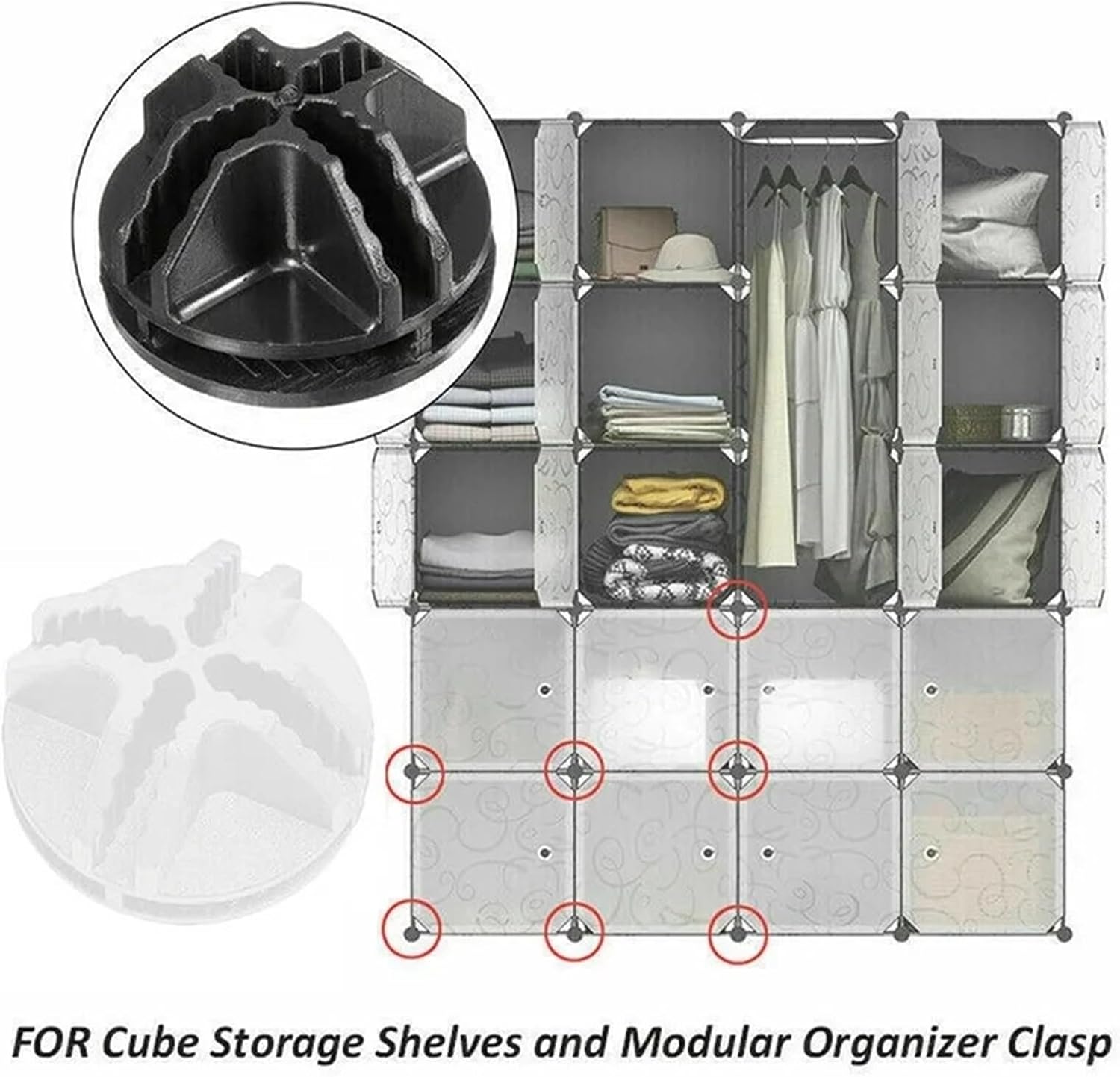 80pcs Cube Storage Connector Clips for Modular Shelving Cabinet Organizer image 4