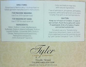 Tyler Candle Company Glam Laundry Wash Detergent, Diva 64 Fl Oz (Pack of 1) /with Dryer Sachet Single Pouch x