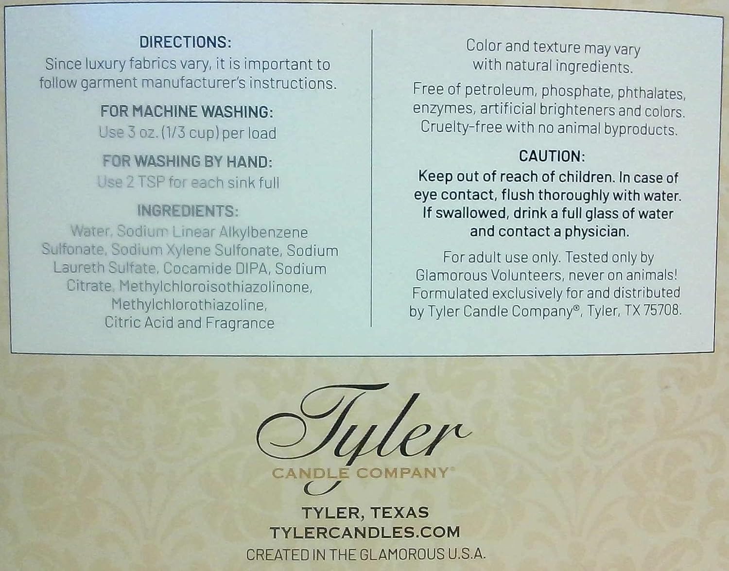 Tyler Candle Company Glam Wash Diva Laundry Detergent - Image 5