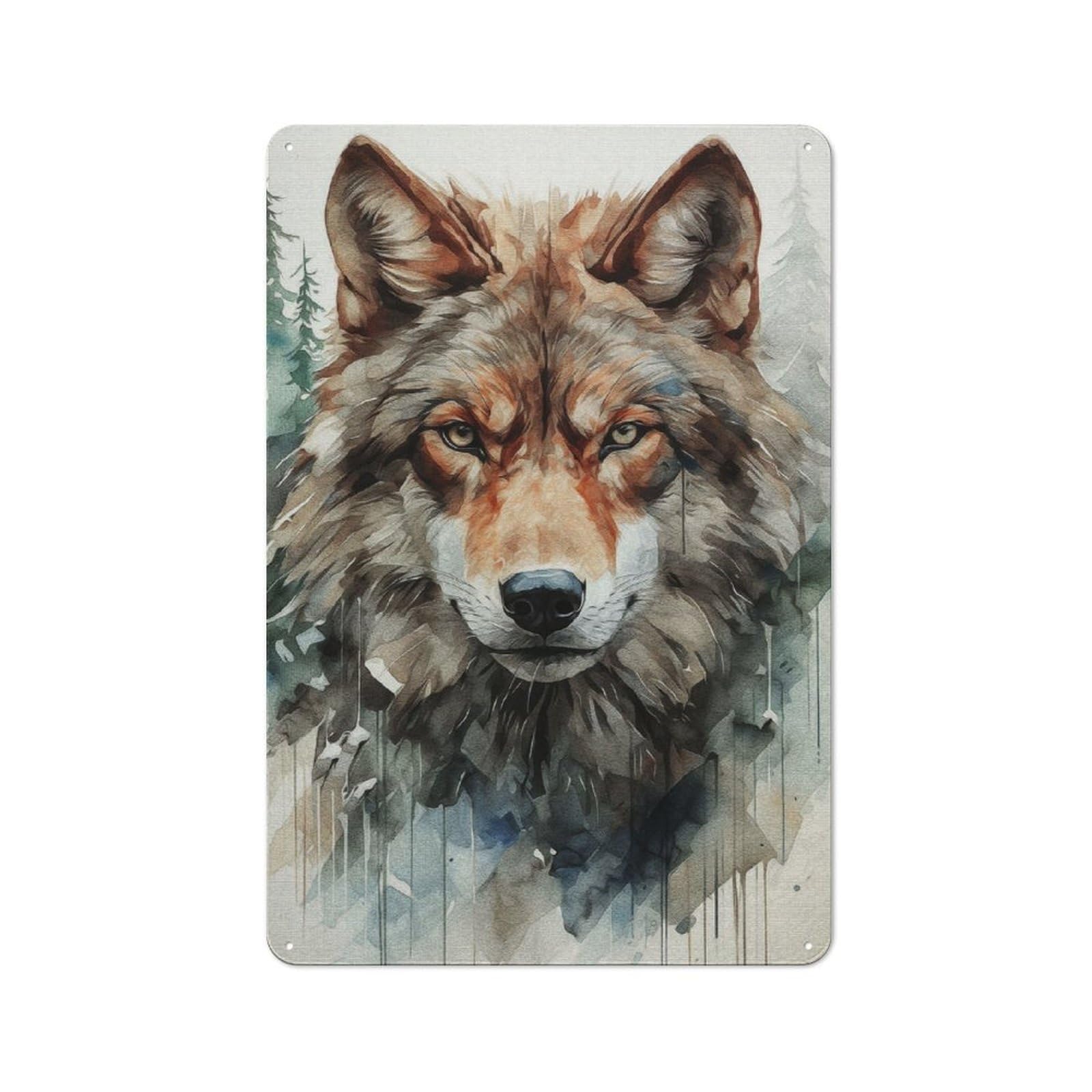 The Gaze of An Angry Wolf Retro Tin Sign 30x20cm for Guest Room Or Hallway, for Kitchen, Dining Room And Home Bar Wall Decor