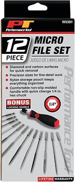 Performance Tool W5391 12-Piece Precision Micro File Set