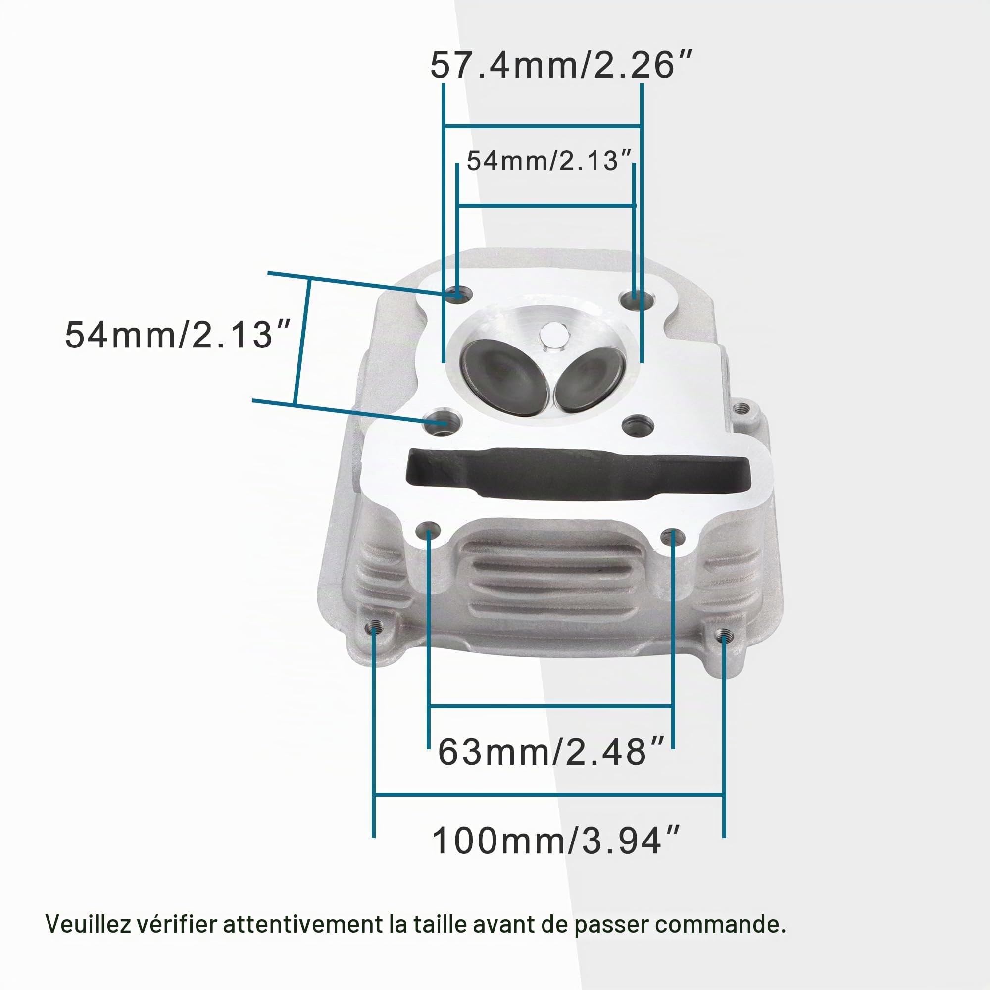 GOOFIT Kit Cylindre à tête Chinoise Remplacement pour Scooter de 57,4 mm de diamètre 150 CC GY6