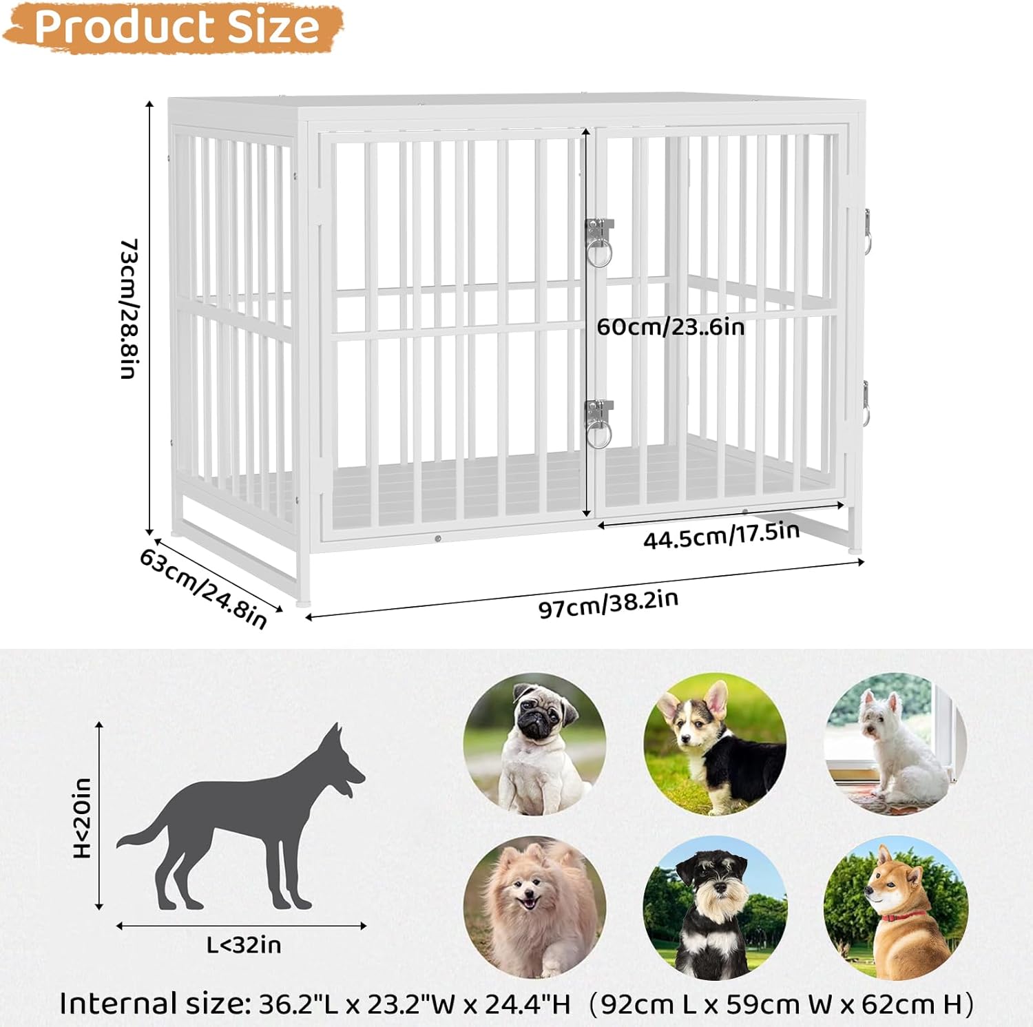 VOWNER 38 Inch Dog Crate: The Stylish and Secure Home for Your Pup!
