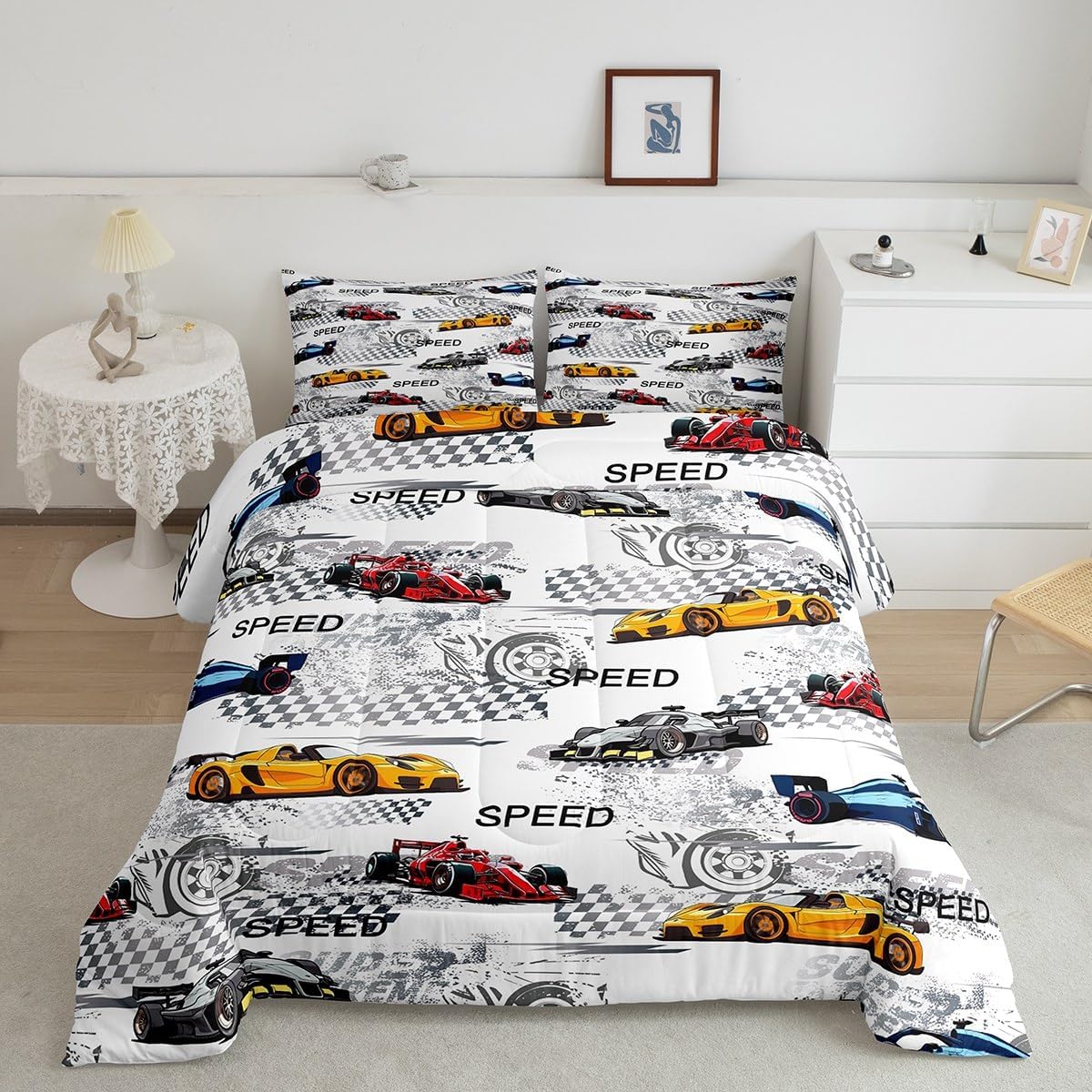 American Flag Full Size Comforter Set,Blue Camouflage Bedding Set for Adults Teens,Children Retro Style Comforter Luxury Farmhouse Theme Quilt Set Room Decor 3Pcs