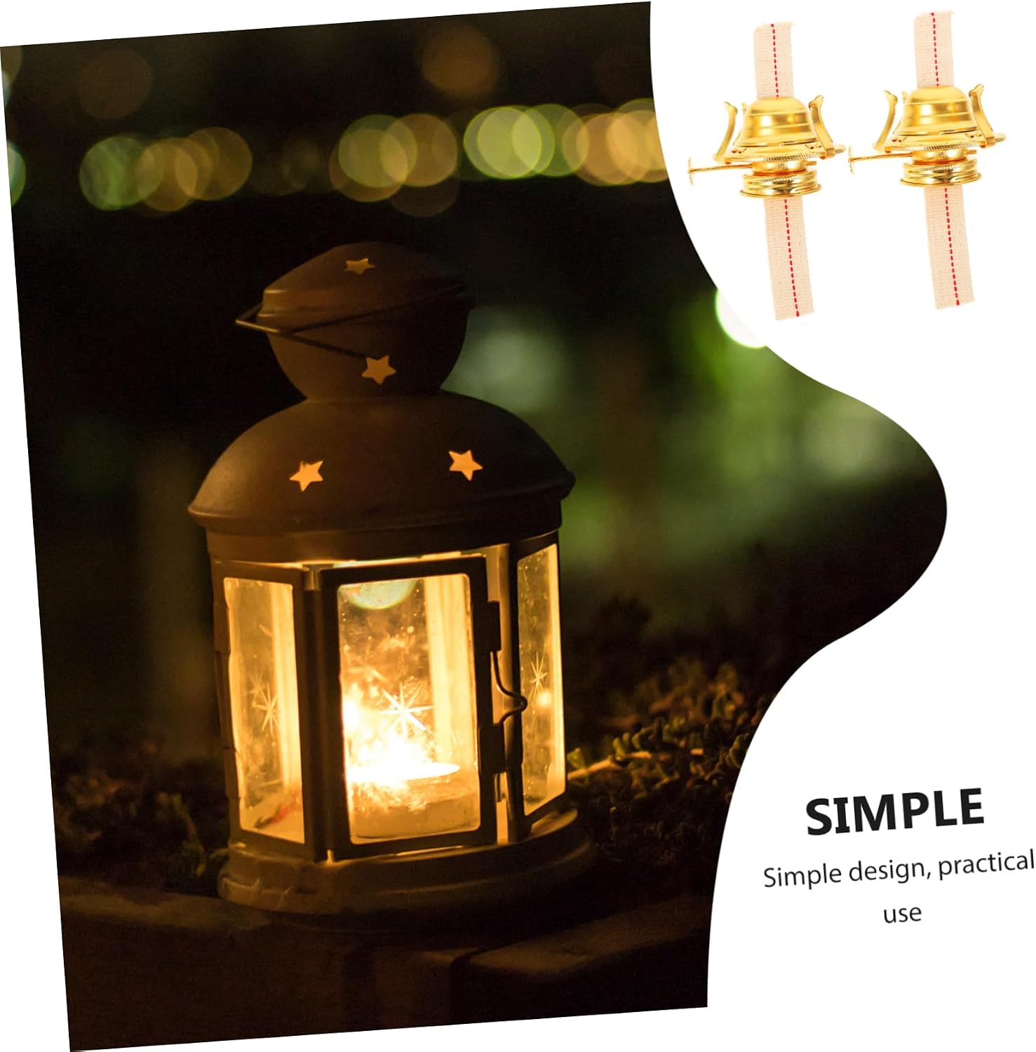 2pcs Retro Oil Lamp Wick Holder Wick Style – Kerosene Lamp Parts for Home and Outdoor Use Sturdy Metal Construction
