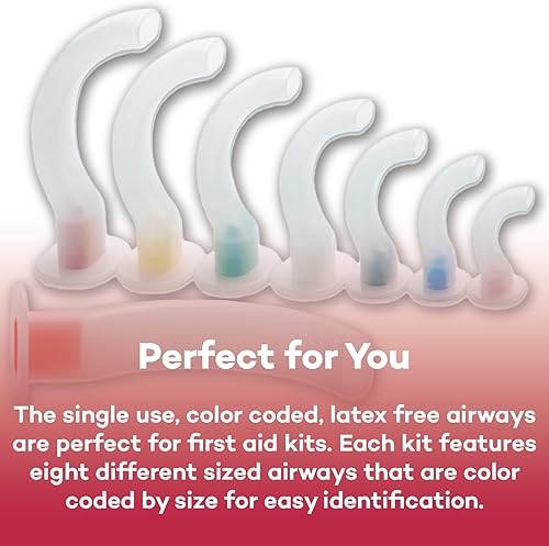 Miniatura 3 de Dealmed Guedel Airway Kit – Kit desechable para vías respiratorias orales, 8 piezas, ideal para kit de suministros de EMT, kit de primeros auxilios