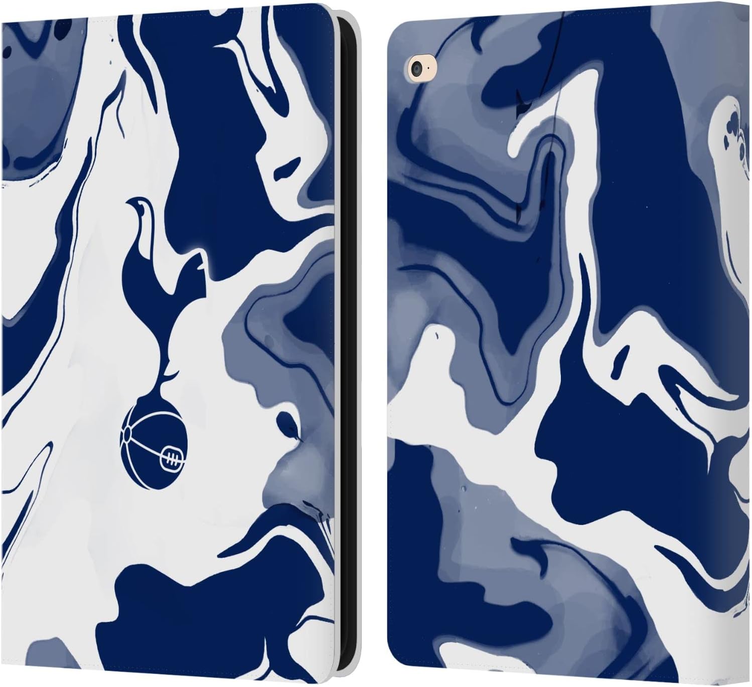 Head Case Designs Officially Licensed Tottenham Hotspur F.C. Camouflage Badge Leather Wallet Case Compatible with Apple iPad Pro 13 M4 2024