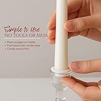 Vista 3 de Biedermann & Sons Snuggers de espuma para velas (blanco), juego de 8 piezas, insertos flexibles reutilizables de 1.5 pulgadas para asegurar