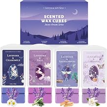 STRN Wax Melts, Lavender Scented Wax Melt for Wax Warmers, 4 Scents of Lavender & Gardenia, Sage, Chamomile, Sandalwood, Long-Lasting Summer Wax Cubes 4 x 2.5oz for Home, Spa