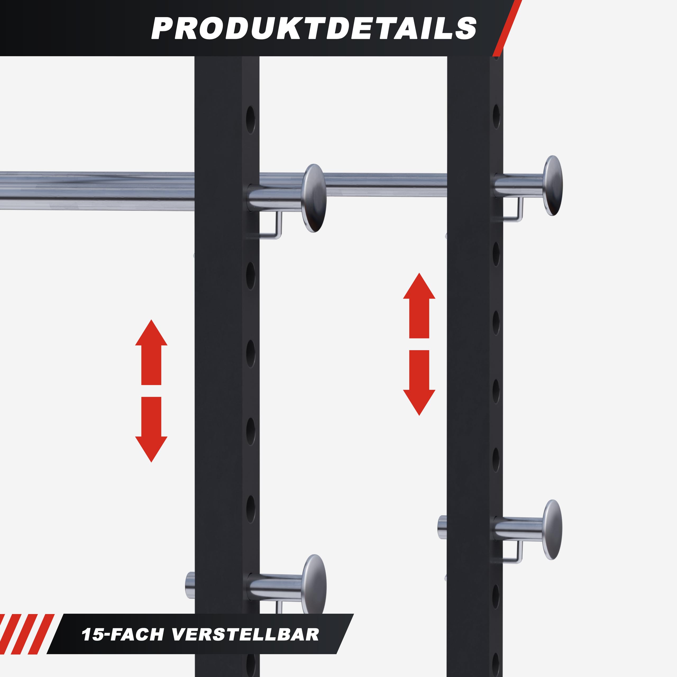 GORILLA SPORTS® Power Rack - 103x120x212cm, Altezza Regolabile, Acciaio, Carico: 250kg - Multifunzione Palestra, Smith Machine, Macchinari Palestra, Rack Pull Up, Trazioni, Stazione, Attrezzi