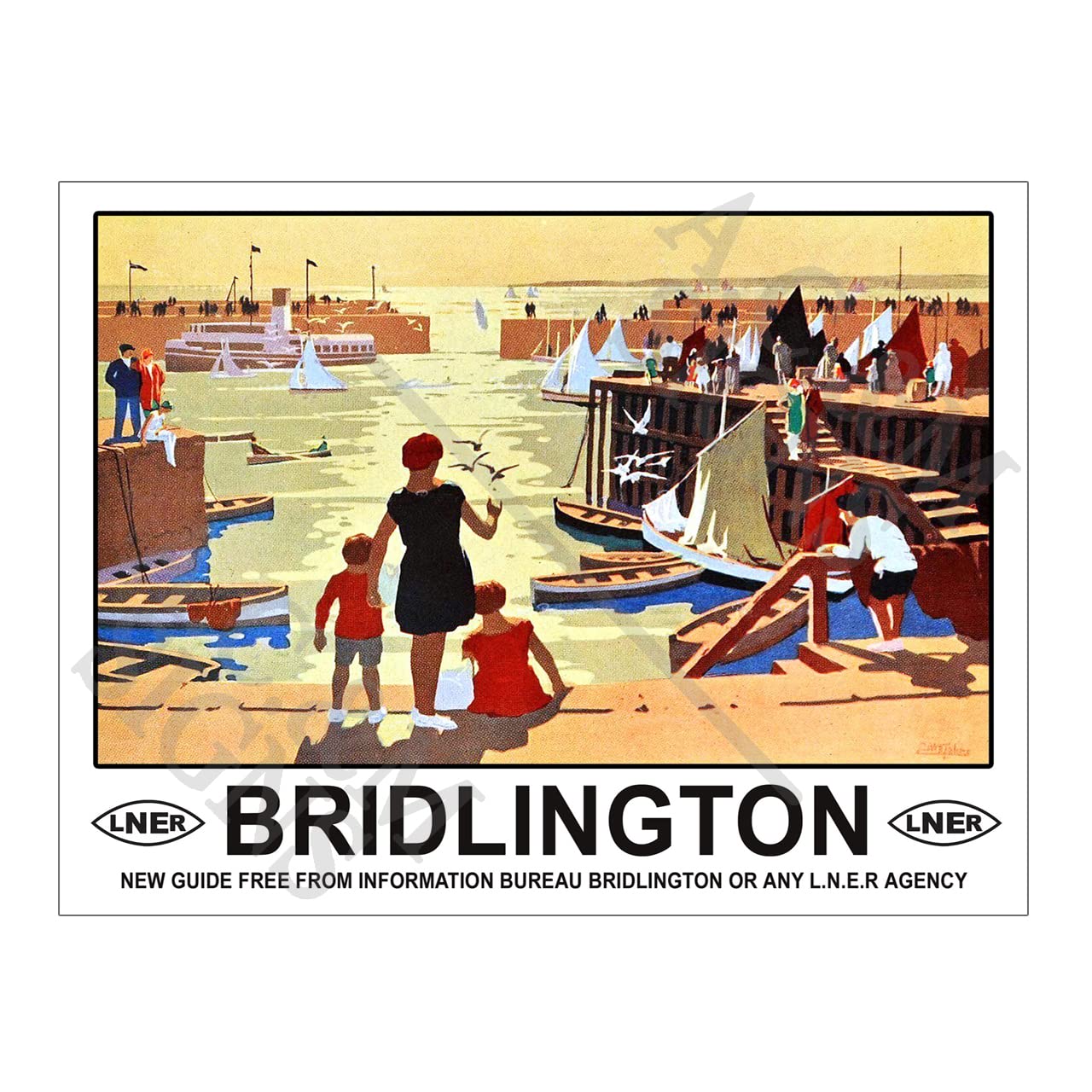 Metal Sign Plaque Print Poster Travel Railway LNER Bridlington 8x6in 12465