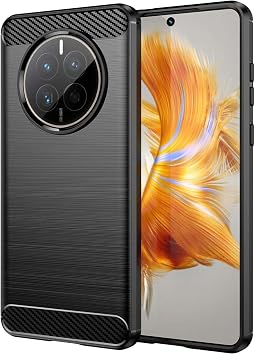 Cell phone case for HUAWEI Mate 50 Pro,Refined carbon fiber,Anti-fall,Anti-fingerprint,Full protection-Black