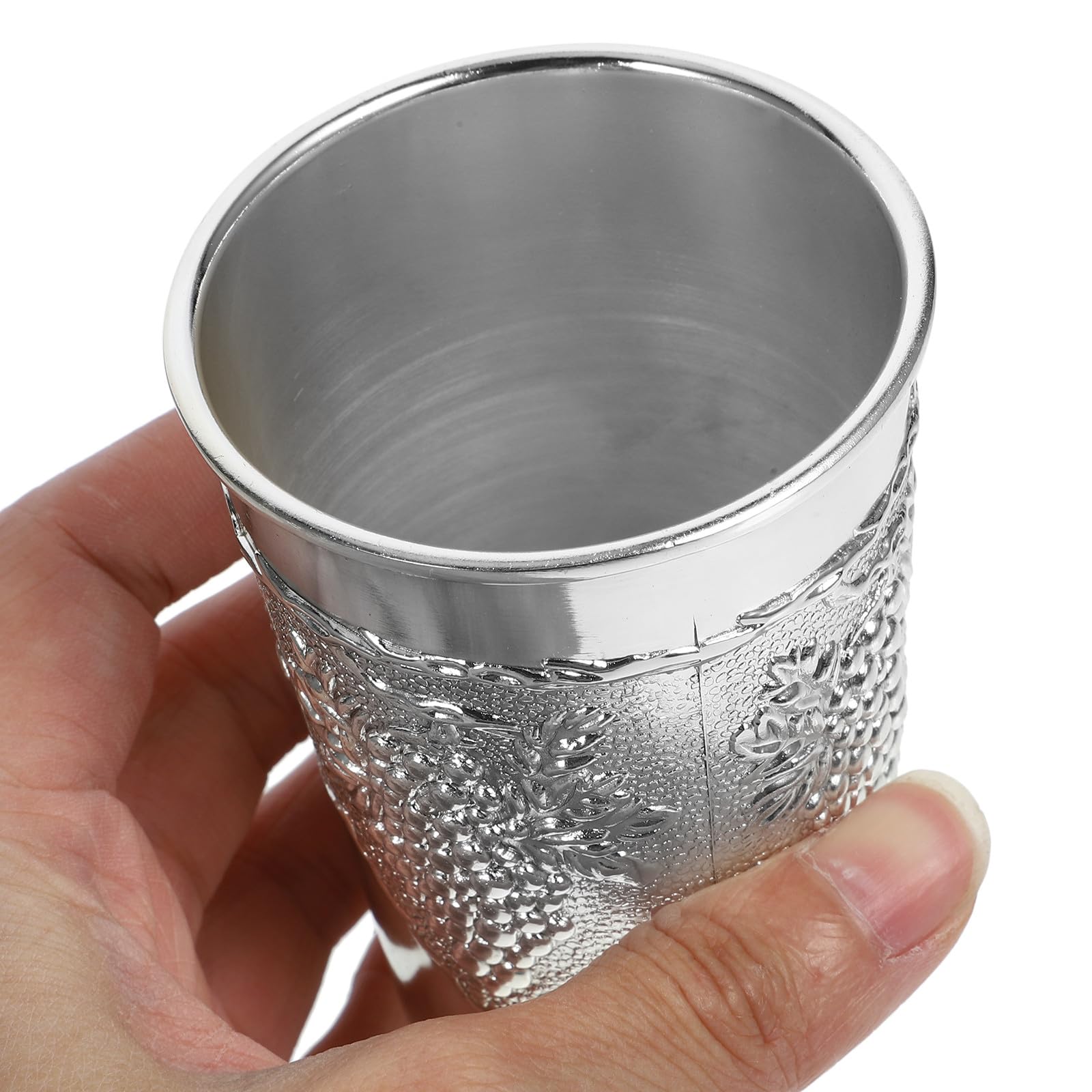 SUPVOX Ensemble de Verres à Boire en Alliage de Zinc Argenté Kiddouch Soucoupe Gravée, Qualité Robuste pour Shabbat et Fêtes Juives Importantes